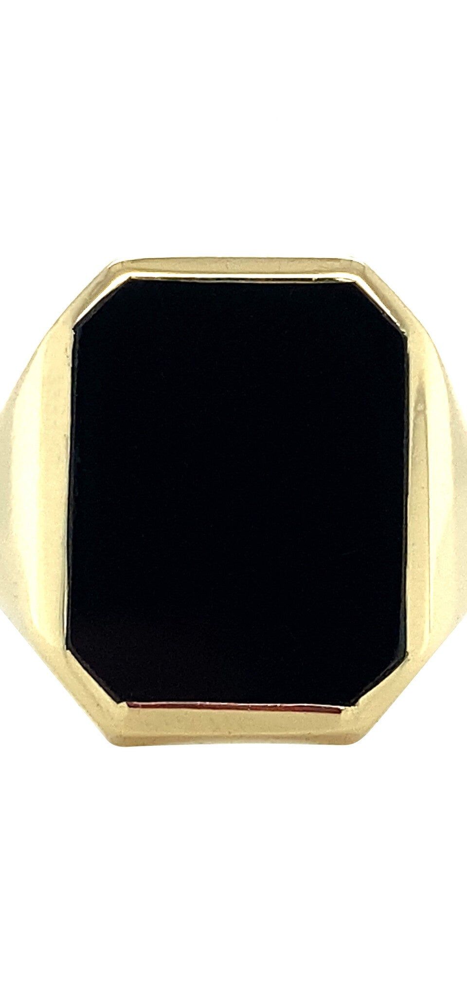 Vintage 14K Gold Signet Ring with Onyx